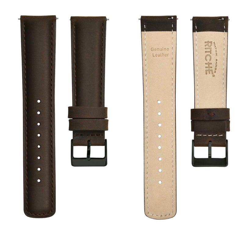 Ritche Genuine Classic Vintage Quick Release 22mm Leather Watch Band Leather Watch Strap (Espresso Brown), White Elephant Gifts, Stocking Stuffers for Men, Father's Day gifts - Image 5